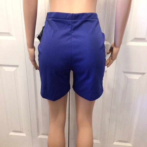 NWT Vintage Womens Blue 1980’s Polyester High Waist Shorts Size 14 - Picture 3 of 7